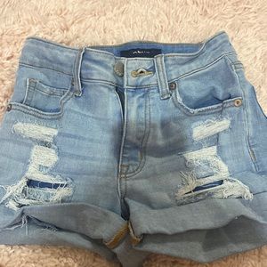 Aeropostale light washed distressed jean shorts